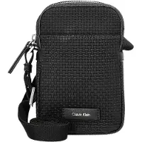 Calvin Klein Embossed Woven Slim Reporter - Black - ONE SIZE