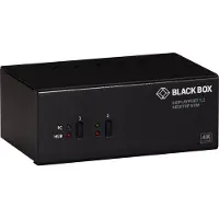 Black Box KVM SWITCH - DUAL-MONITOR, DISPLAYPORT 1.2, 4K 60HZ, USB 3.0 HUB, AUDIO (KV6222DP)
