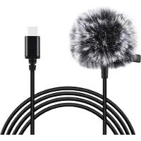 Puluz Jack tie microphone with clip PU425 1.5m USB-C