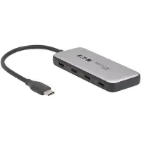 Eaton Tripp Lite series 4-Port USB-C Hub USB 3.2 Gen 2 (10 Gbps) 4x USB-C Ports 100W PD Charging Thunderbolt 3 Compatible Gray USB hub - 4 porttia - Harmaa
