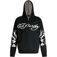 Ed Hardy Neuletakki 'Love Kills' musta / valkoinen