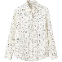 Mango Printed Straight Shirt - Cream - S