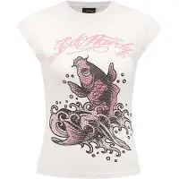 Ed Hardy Paita 'Koi Fisch Steinen' roosa / musta / valkoinen