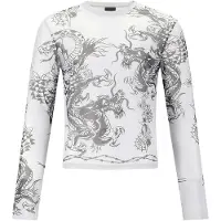 Ed Hardy Paita 'Schlange und Drache' vaaleanharmaa / musta