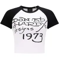Ed Hardy Paita 'Panther Ringer' oranssi / punainen / musta / valkoinen