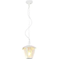 TRIO Lighting Ulkokäyttöön tarkoitettu riippuvalaisin VENTA, valkoinen, 17 x cm, metalli, himmennettävä, Valkoinen/opaali, Alumiini,
