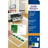 Avery Visitkort C32011-10 Quick&Clean 45x85 mm hvid - 200 g/m² - 100 kort - (10 ark x 10 stk.)