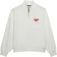 Superdry for woman. W2012599A Heritage Terry Half Zip beige sweatshirt (L), Casual, Cotton