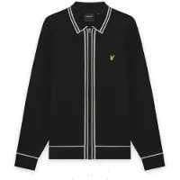 Lyle & Scott Tipped Knitted Zip Through Jacket - Black - S