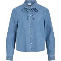 Vila Viconga L/S Bow Denim Shirt - Blue - 42