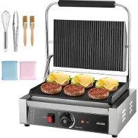 Vevor Commercial Panini Press Grill sähköinen voileipägrilli 14"x9