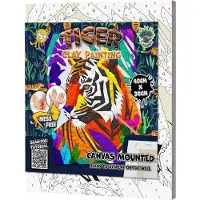 HOBBY2YOU SPLAT PLANET - Clay painting on canvas 30x40cm - Tiger (777683)