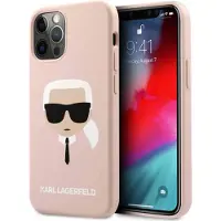 Karl Lagerfeld Silicone Ikonik Karl's Head - Suojakuori iPhone 13 Pro Maxille (vaaleanpunainen)