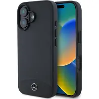 Mercedes MEHMP16S23RBARK iPhone 16 6.1" czarny/black hardcase Textured And Plain Leather MagSafe (MEHMP16S23RBARK)