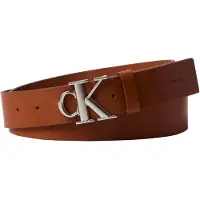 Calvin Klein Vyö 'Smooth Monogram Buckle' konjakki