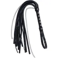 Sportsheets Velvet Noir Flogger-piiska Ketjuilla - Black