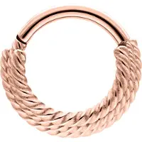 Wildcat Three Twisted Ropes Clicker - saranallinen rengas - Ruusukultainen metalli