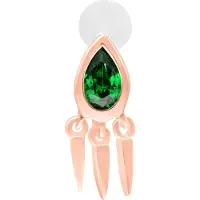 Wildcat Green Emerald Push Fit Labret - 7,0 mm, Ruusukultainen metalli