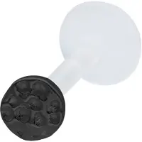 Wildcat Little Circle Hammered Push Fit Labret - 11,0 mm, Musta metalli