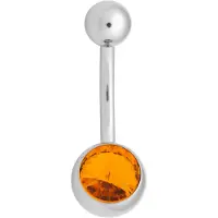 Wildcat Double Jewelled Navel Bananabell - napakoru - 1,6 mm, 10,0 mm, Keltainen, Hopeinen metalli