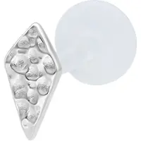 Wildcat Rhombus Hammered Push Fit Labret - 8,0 mm, Srebrna