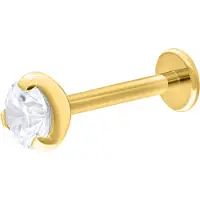 Wildcat Single Crystal Push-Fit Labret - lävistyskoru - 10,0 mm, Kultainen metalli, 4,0 mm