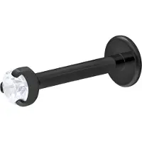 Wildcat Single Crystal Push-Fit Labret - lävistyskoru - 6,0 mm, Musta metalli, 2,0 mm
