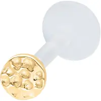 Wildcat Little Circle Hammered Push Fit Labret - 11,0 mm, Kultainen metalli