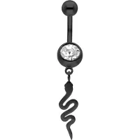 Wildcat Dangling Snake Bananabell - Lävistyskoru - 8,0 mm, Musta metalli