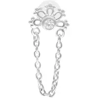 Wildcat Crystal Sunrise Push Fit Labret - 9,0 mm, Hopeinen metalli