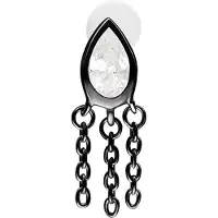 Wildcat Linda Push Fit Labret - 9,0 mm, Musta metalli