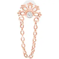 Wildcat Crystal Sunrise Push Fit Labret - 8,0 mm, Ruusukultainen metalli