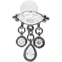 Wildcat Bella Push Fit Labret - 9,0 mm, Musta metalli