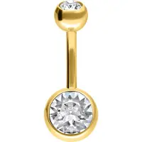 Wildcat Multicut Double Jewelled Bananabell - lävistyskoru - 8,0 mm, Valkoinen, Kultainen metalli