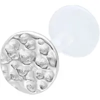 Wildcat Big Circle Hammered Push Fit Labret - Lävistyskoru - 5,0 mm, Hopeinen metalli