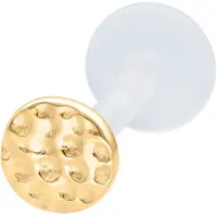 Wildcat Medium Circle Hammered Push Fit Labret - 6,0 mm, Zlata