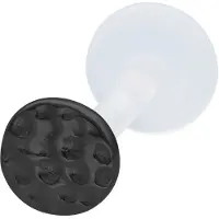 Wildcat Medium Circle Hammered Push Fit Labret - 7,0 mm, Črna