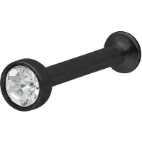 Wildcat Mini Titan Labret for Triple Piercing - Lävistyskoru - 1,2 mm, 7,0 mm, Musta metalli, 2,0 mm
