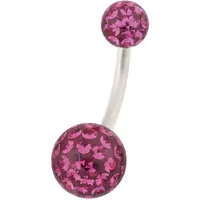 Wildcat Sealed Multi Jewelled Bananabell - 10,0 mm, Fuchsia, 5,0 mm/8,0 mm