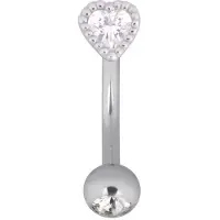 Wildcat Heart Micro Bananabell<!--641fd9517d905--> - 1,6 mm, 12,0 mm, Hopeinen metalli