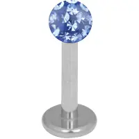 Wildcat Silver Titan Multi Jewelled Labret -lävistyskoru - 10,0 mm, 3,0 mm, Safiirin sininen
