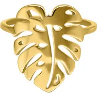 Wildcat Monstera Leaf - Sormus - Kultainen metalli, 20,0 mm