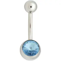 Wildcat Double Jewelled Navel Bananabell - napakoru - 1,6 mm, 8,0 mm, Vaaleansininen, Hopeinen metalli