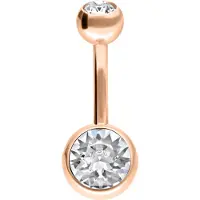 Wildcat Multicut Double Jewelled Bananabell - lävistyskoru - Ruusukultainen metalli, Valkoinen, 12,0 mm