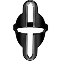 Wildcat Big Cross Cutted Ring - Črna, 17,0 mm