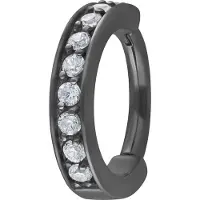 Wildcat Hinged Ring<!--641004c4d8219--> - Musta metalli, Valkoinen, 11,0 mm
