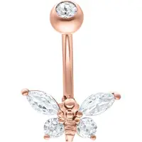 Wildcat Mehiläisnapakoru - Multi Jewelled Bee - 10,0 mm, Ruusukultainen metalli