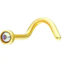 Wildcat Jewelled Nosestud - nenäkoru kristallikoristeella - 1,0 mm, Aurora Boreale