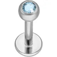Wildcat Jewelled Micro Labret -lävistyskoru - 10,0 mm, Vaaleansininen