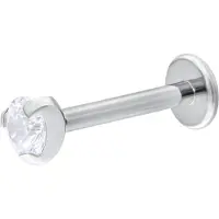 Wildcat Single Crystal Push-Fit Labret - lävistyskoru - 12,0 mm, Valkokulta, 3,0 mm